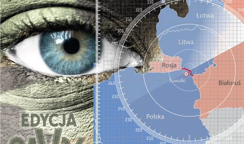 Grafika konferencyjna łącząca zbliżenie oka z mapą Polski i sąsiednich państw.