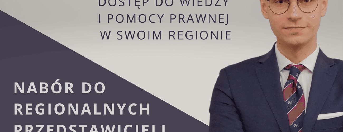 Grafika naboru regionalnych przedstawicieli Młodzieżowej Rady Sprawiedliwości z hasłem o dostępie do wiedzy i pomocy prawnej.