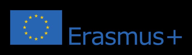 Logo programu Erasmus+ z flagą Unii Europejskiej.