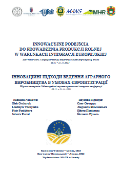 Okładka publikacji: Innowacyjne podejścia do prowadzenia produkcji rolnej w warunkach integracji europejskiej