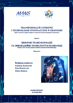 Okładka publikacji: Transformacje cyfrowe i technologie innowacyjne w ekonomii – Część 2