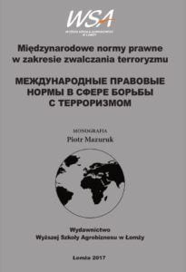 Okładka publikacji: Międzynarodowe normy prawne w zakresie zwalczania terroryzmu