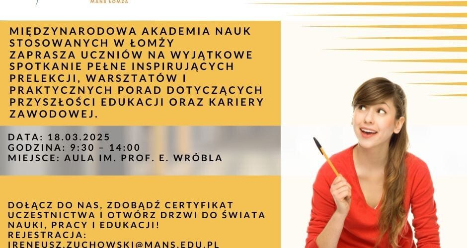 Zaproszenie MANS na panel „Nauka – Praca – Edukacja”, 18 marca 2025 r., godz. 9.30–14.00, w auli im. prof. E. Wróbla.